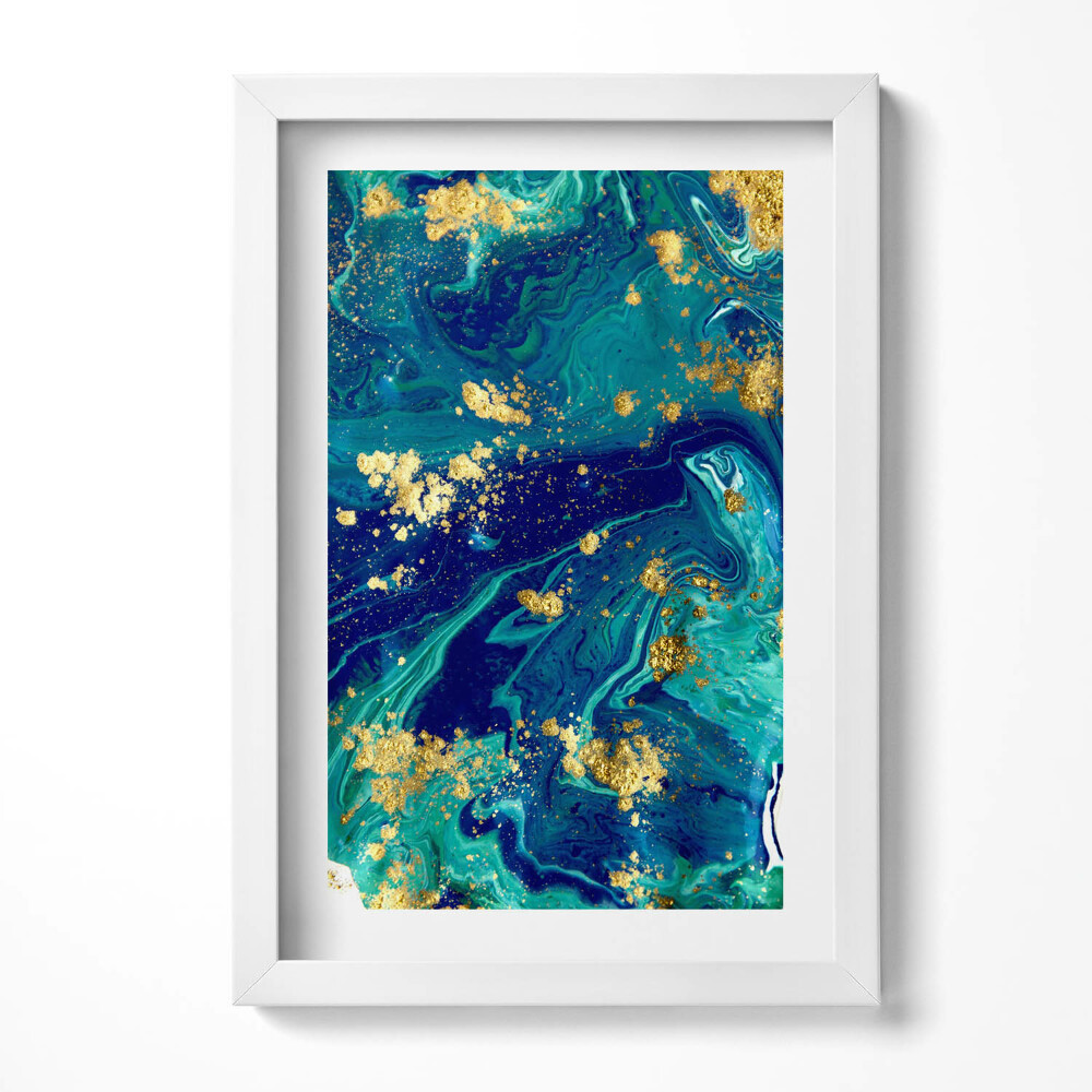 Obraz s rámem elegantní Abstrakce se zlatem