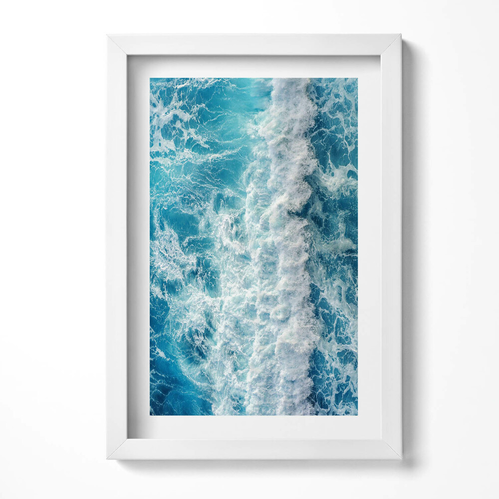 Obraz s rámem elegantní Letecký pohled na vlnu oceánu