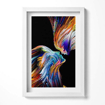 Obraz s rámem elegantní Abstraktní barevné lidské tváře