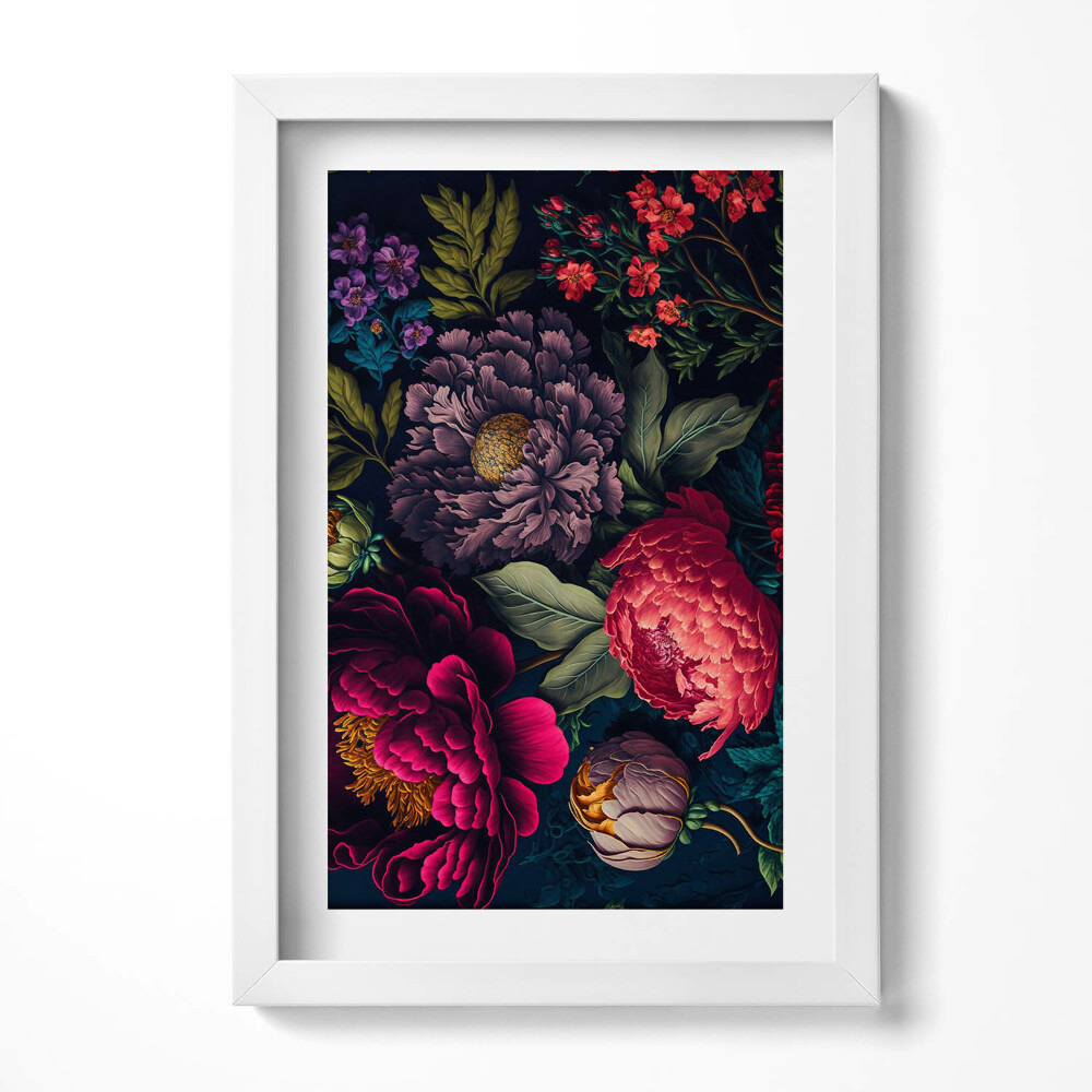 Obraz s rámem elegantní Krásné květiny