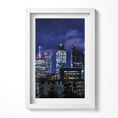 Obraz s rámem elegantní Městské budovy v noci