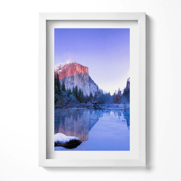 Obraz s rámem elegantní Zimní krajina jezera