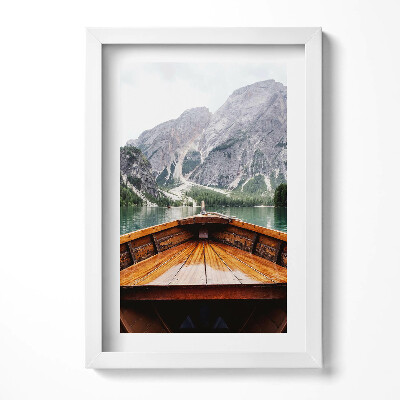 Obraz s rámem elegantní Loď na horském jezeře