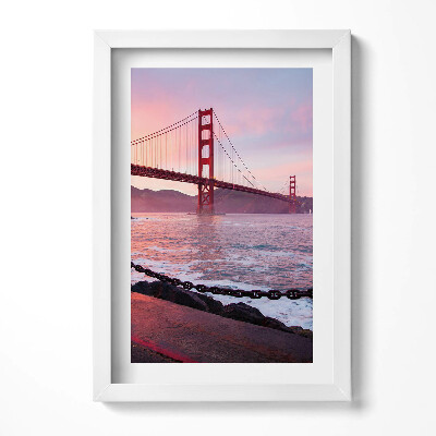 Obraz s rámem elegantní Pohled na Golden Gate Bridge