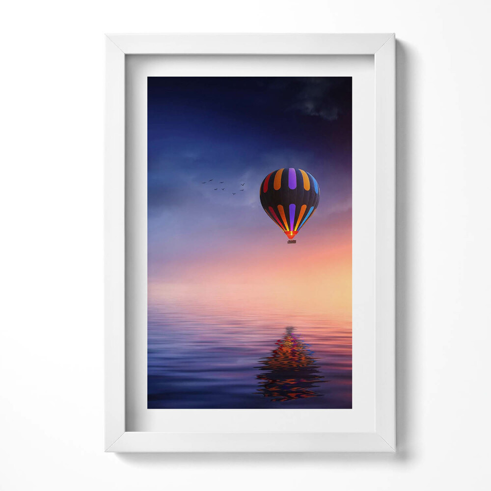 Obraz s rámem elegantní Balón nad vodou