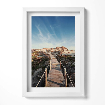 Obraz s rámem elegantní Letní krajina a dřevěná cesta