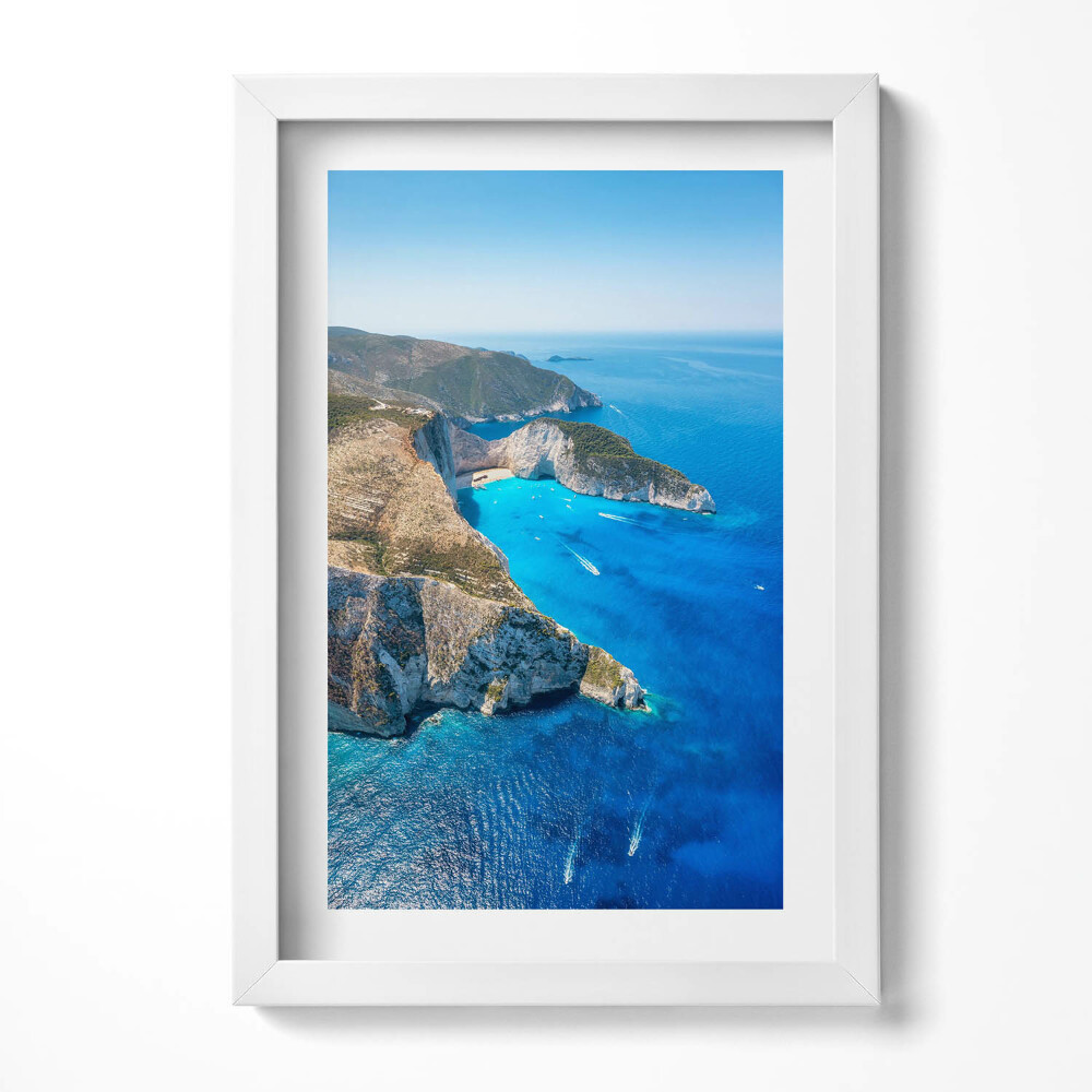 Obraz s rámem elegantní Letní krajina útesu a pobřeží