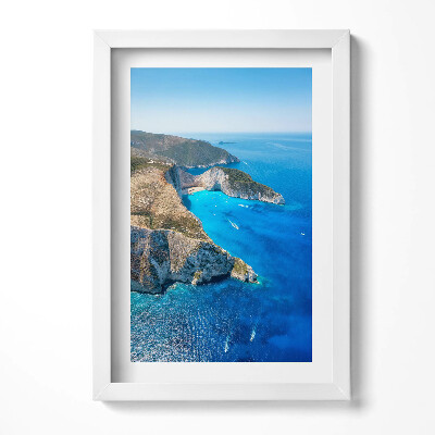 Obraz s rámem elegantní Letní krajina útesu a pobřeží