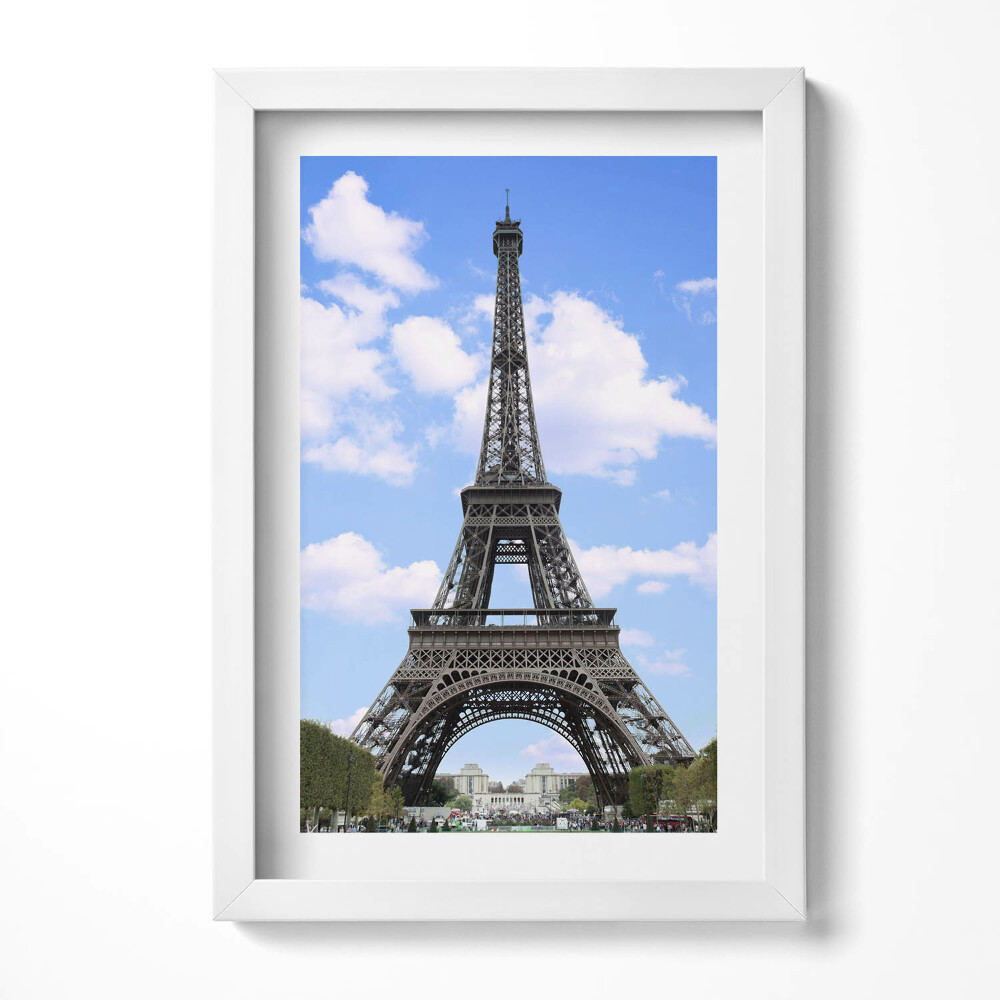Obraz s rámem elegantní Eiffelova věž v Paříži Francie