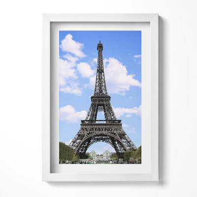 Obraz s rámem elegantní Eiffelova věž v Paříži Francie