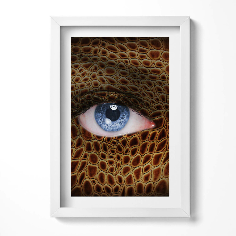 Obraz s rámem elegantní Ženské kočičí oko a leopardí potisk