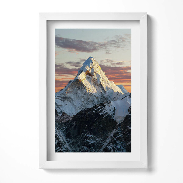 Obraz s rámem elegantní Zasněžený vrchol hory