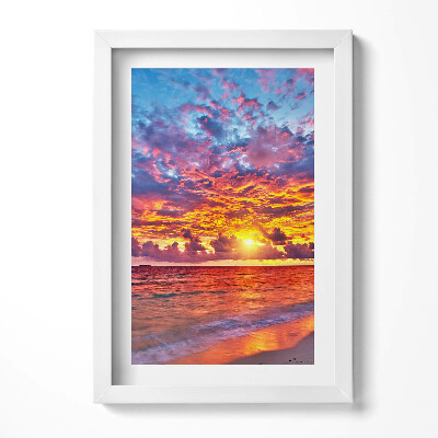 Obraz s rámem elegantní Západ slunce nad mořem