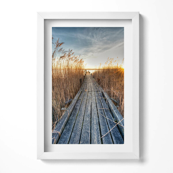 Obraz s rámem elegantní Dřevěná cesta uprostřed ničeho