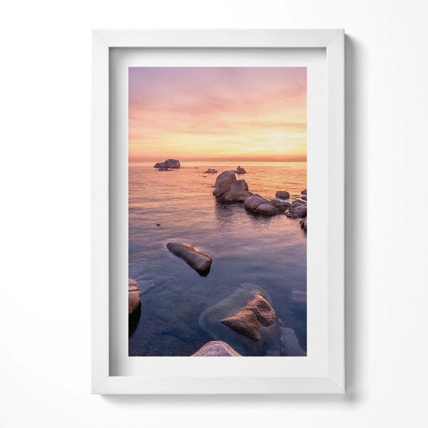 Obraz s rámem elegantní Romantická krajina při západu slunce