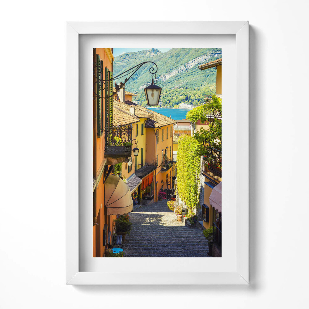 Obraz s rámem elegantní Malebná ulice v italském městě