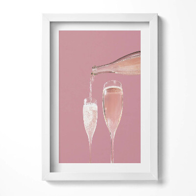 Obraz s rámem elegantní Okouzlující růžové šampaňské