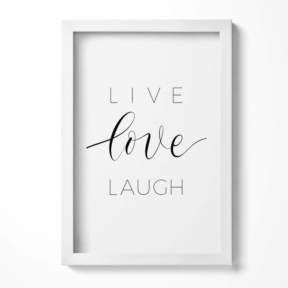 Obraz s rámem elegantní Nápis do bytu "Živý milostný smích"