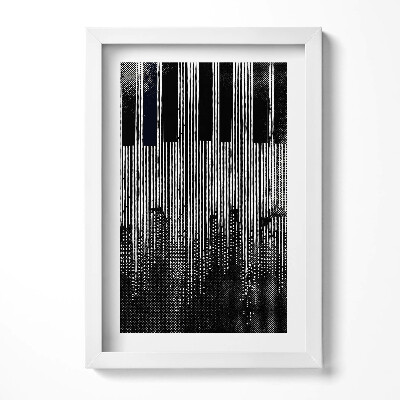 Obraz s rámem elegantní Klavír a město ilustrace