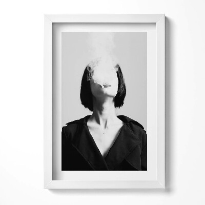 Obraz s rámem elegantní Tajemný portrét kuřácké ženy