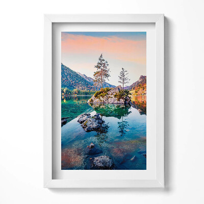 Obraz s rámem elegantní Krásná horská krajina jezera