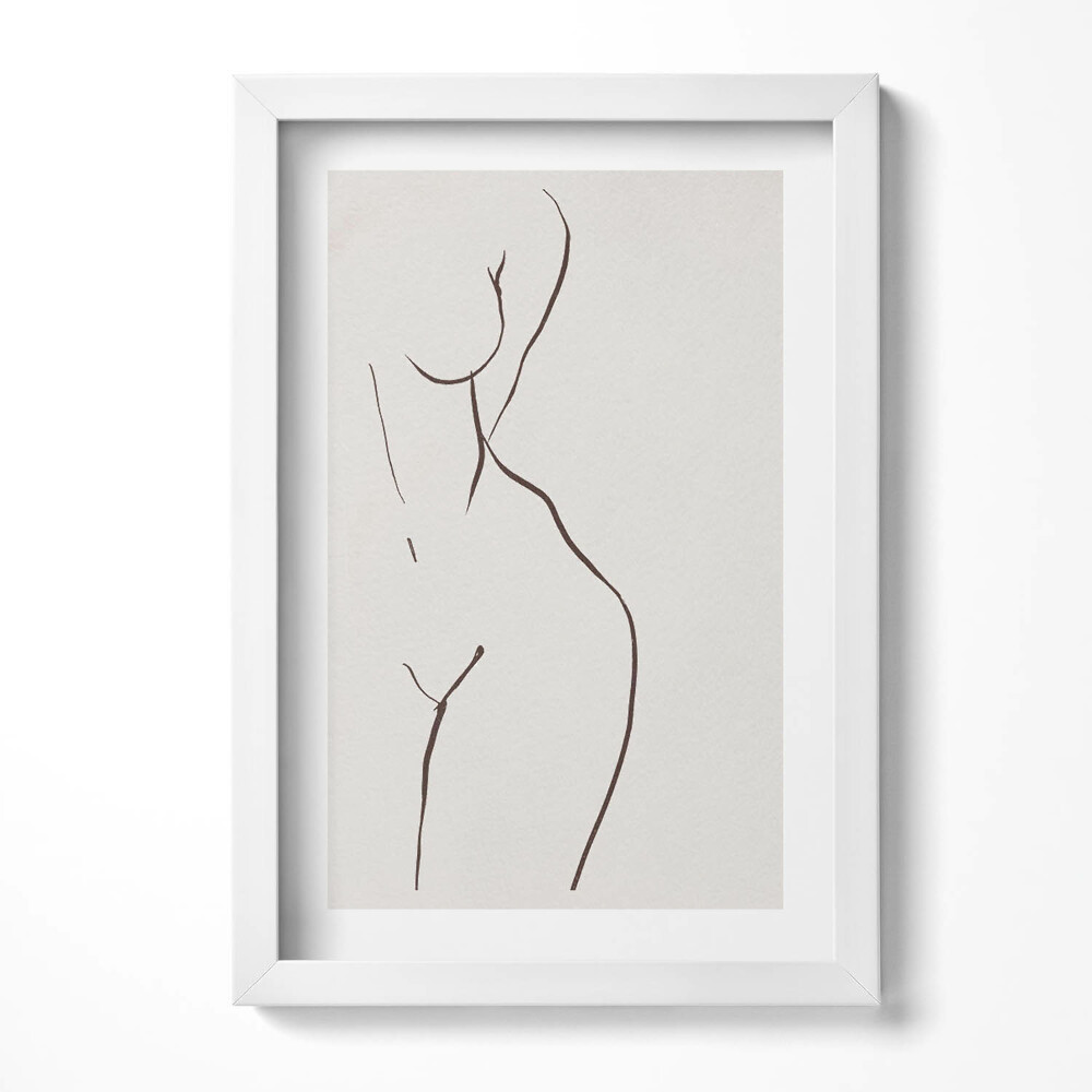 Obraz s rámem elegantní Line-art ženská silueta