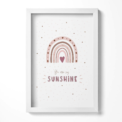 Obraz s rámem elegantní Krásná duhová ilustrace a nápis 