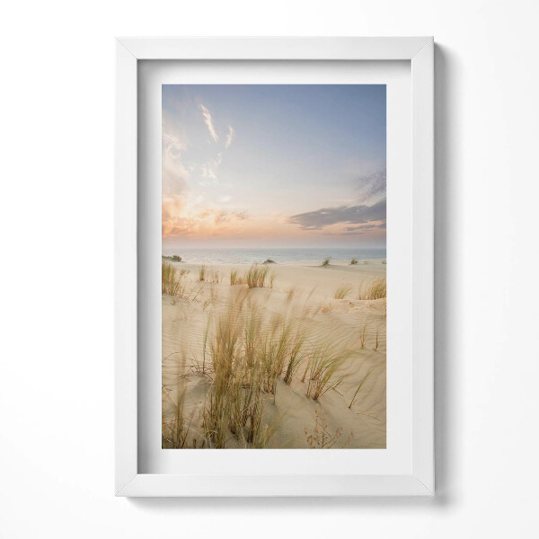 Obraz s rámem elegantní Boho krajina jemných trav na moři a obloze