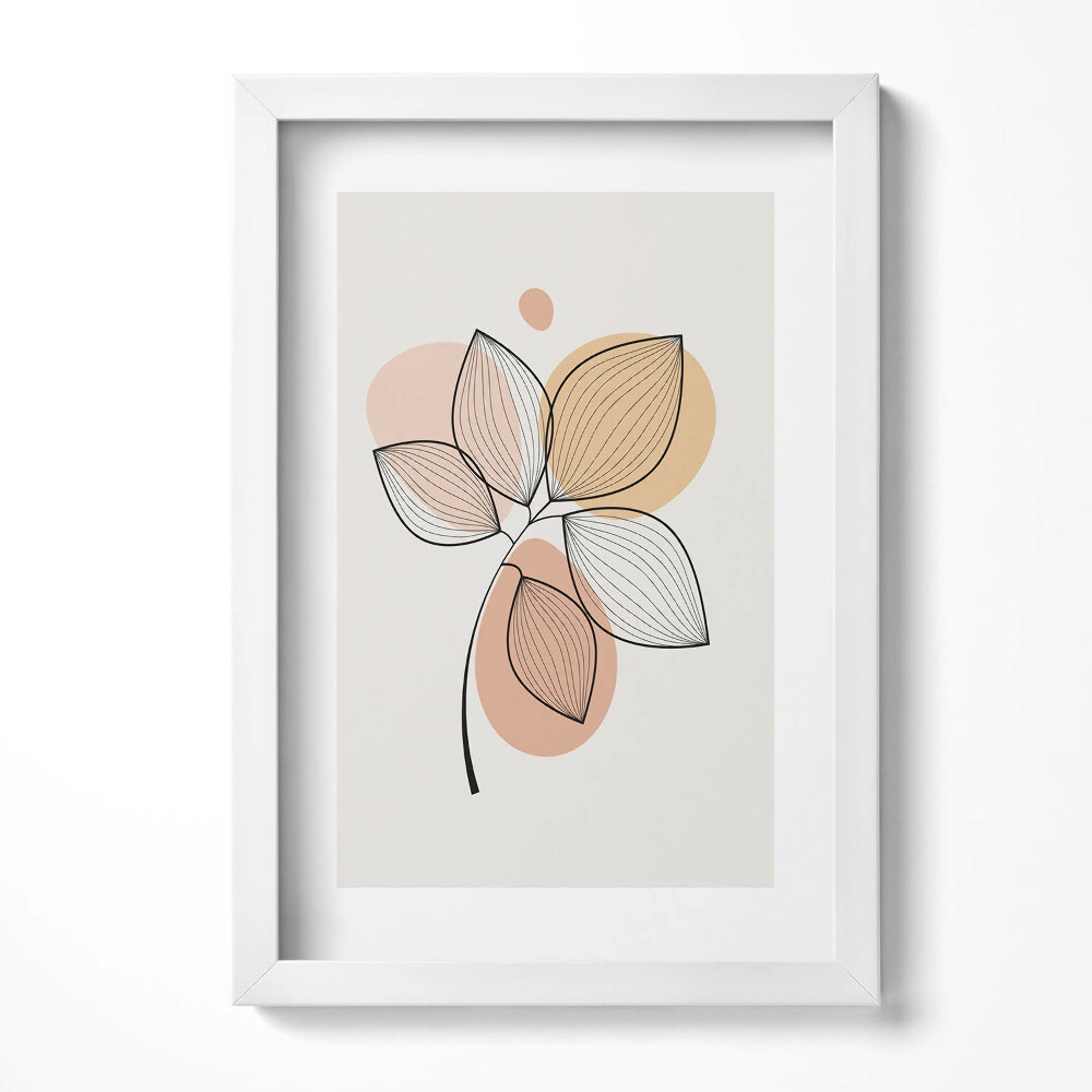 Obraz s rámem elegantní Boho abstraktní rostliny