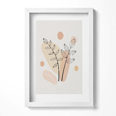 Obraz s rámem elegantní Boho abstraktní rostliny