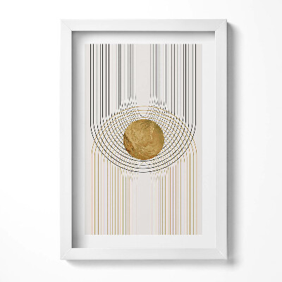 Obraz s rámem elegantní Boho abstraktní minimalistické tvary se zlatem