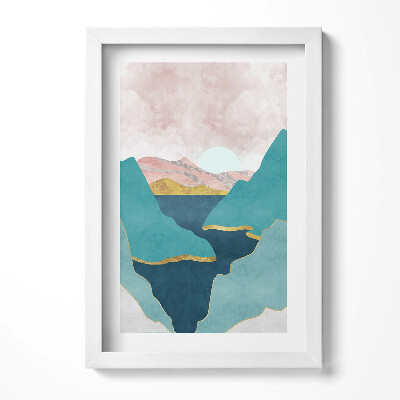 Obraz s rámem elegantní Módní ilustrace hor a řek