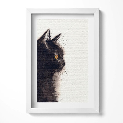 Obraz s rámem elegantní Portrét černé kočky