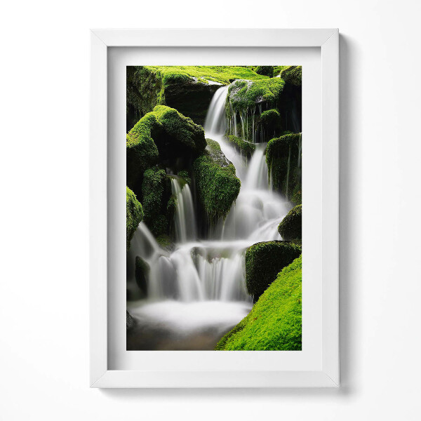Obraz s rámem elegantní Divoký vodopád v džungli