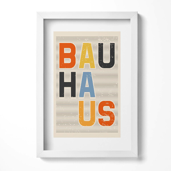 Obraz s rámem elegantní Modernistický barevný nápis "Bauhaus"
