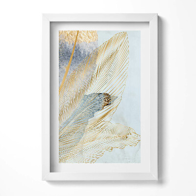 Obraz s rámem elegantní Glamour banánové listy se zlatem