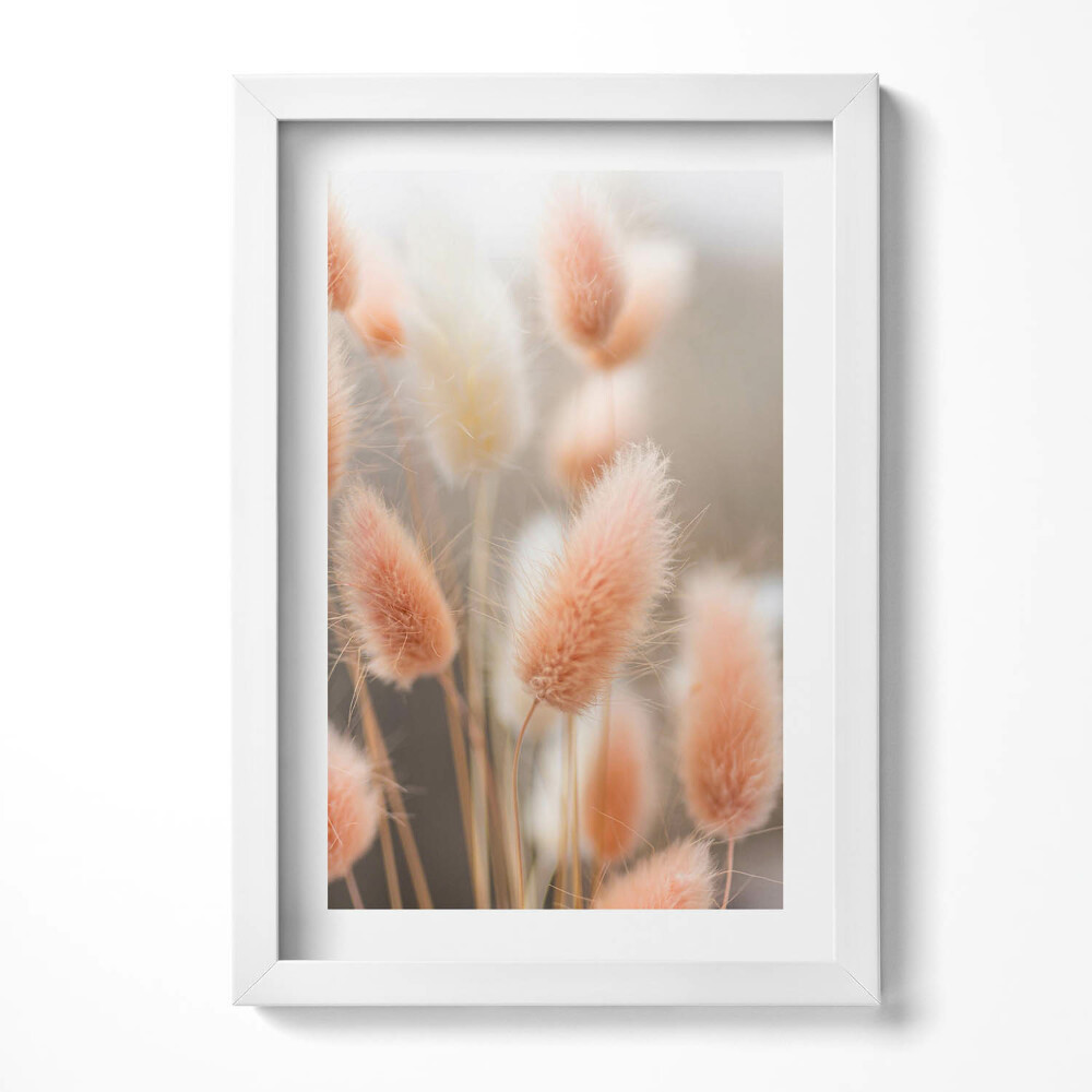 Obraz s rámem elegantní Jemné, nadýchané boho trávy