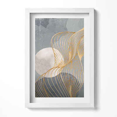 Obraz s rámem elegantní Abstraktní ilustrace měsíce se zlatem