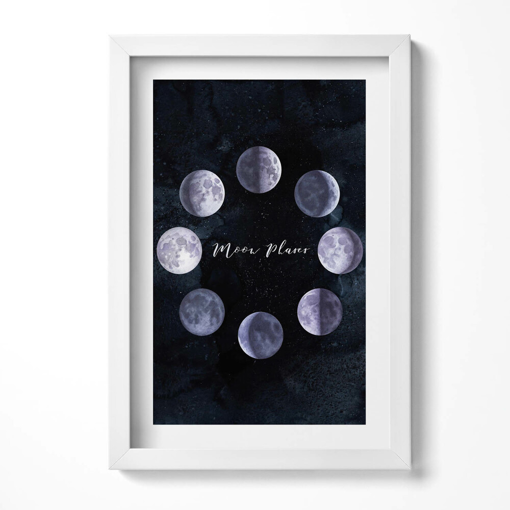 Obraz s rámem elegantní Ilustrace fáze měsíce