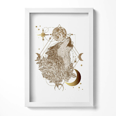 Obraz s rámem elegantní Magické složení kosmu z vlka a květin