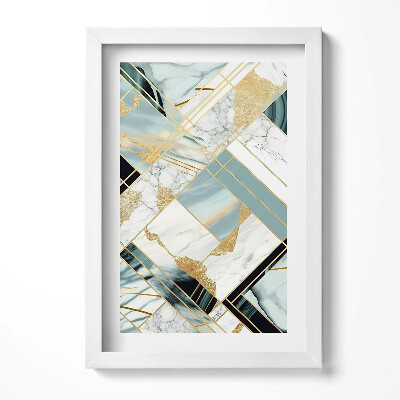 Obraz s rámem elegantní Geometrické abstrakce se zlatem