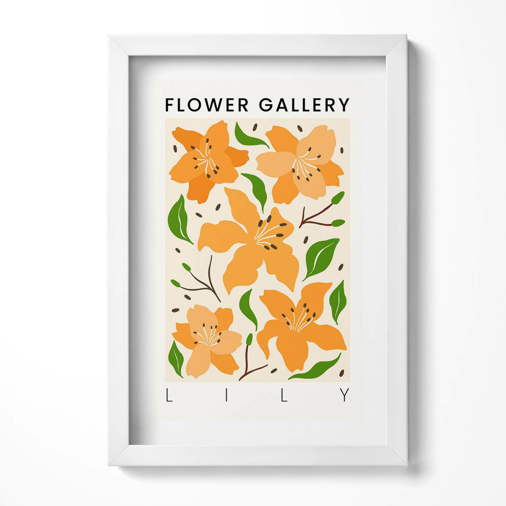 Obraz s rámem elegantní Ilustrace květy lilie