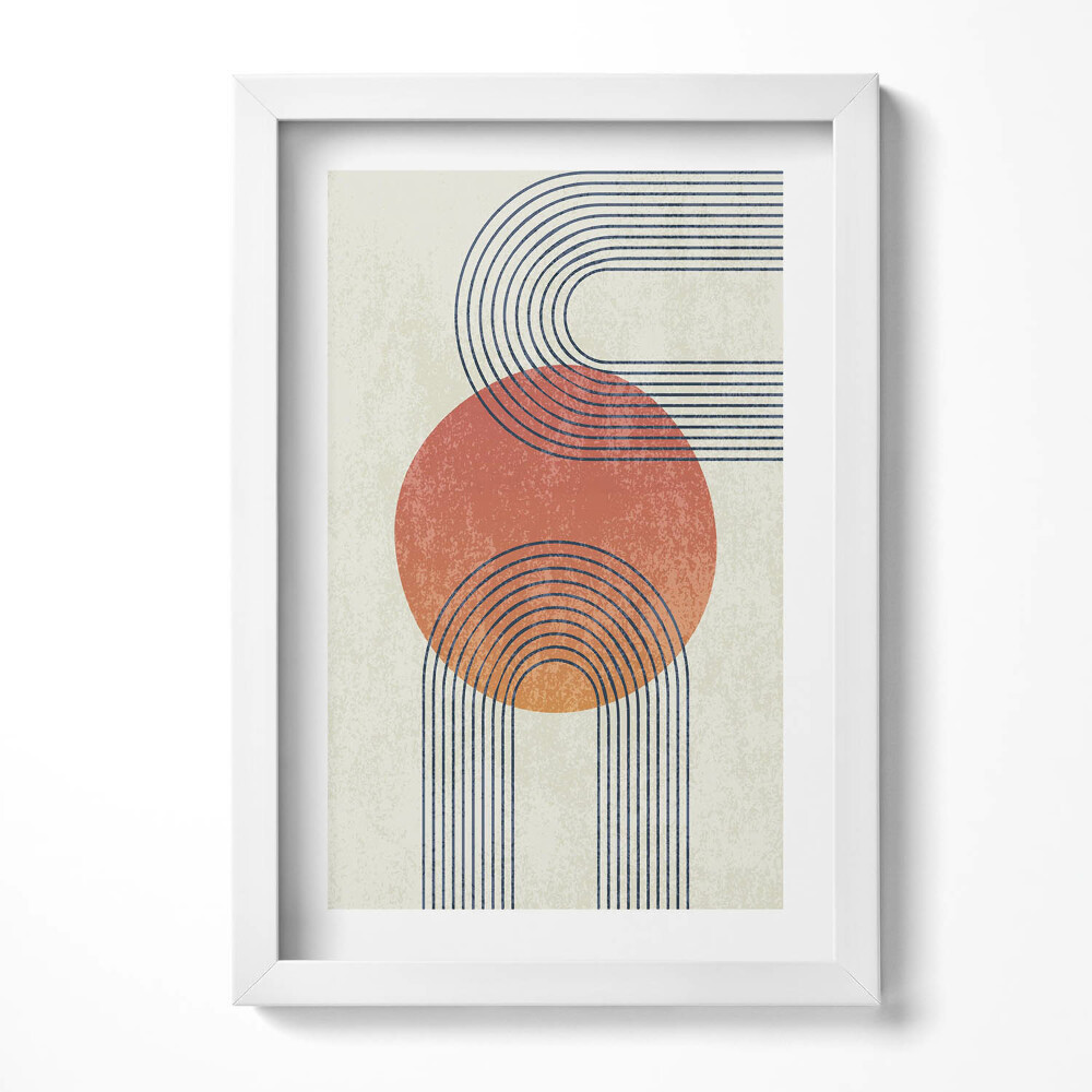 Obraz s rámem elegantní Moderní umění čáry a kruh