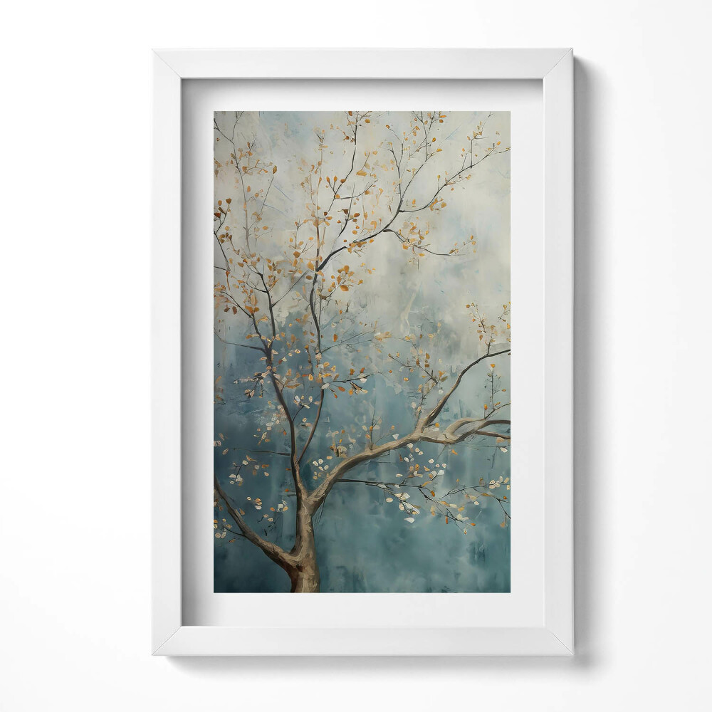 Obraz s rámem elegantní Malované větve stromů