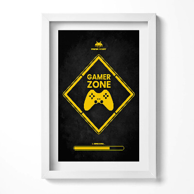 Obraz s rámem elegantní Nápis pro herní místnost 