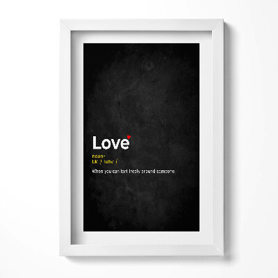 Obraz s rámem elegantní Kreativní definice lásky