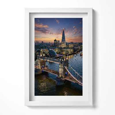 Obraz s rámem elegantní London Bridge večer z ptačí perspektivy