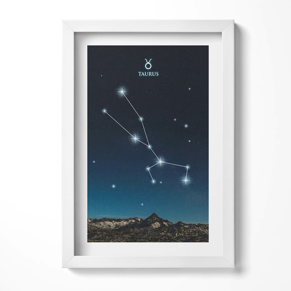 Obraz s rámem elegantní Souhvězdí zvěrokruhu Býk