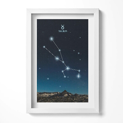 Obraz s rámem elegantní Souhvězdí zvěrokruhu Býk