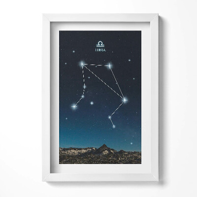 Obraz s rámem elegantní Zodiac souhvězdí Váhy